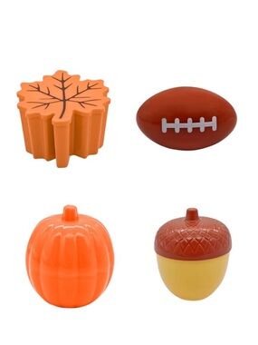 Seasonal Collection Fall Themed Scented Dough Football Leaves 4p Squishy Toy Set